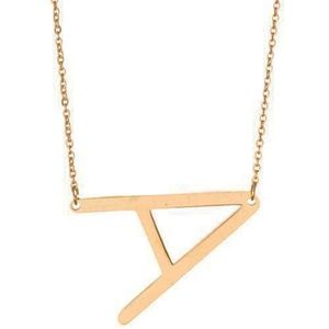 Block Letter Monogram Necklace - A